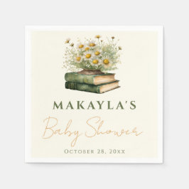 Boho Book Lover Floral Baby shower Servet