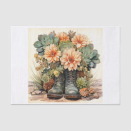 Boho Boots Sappig Boeket voor Decoupage Tissuepapier