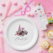 Boho bordeaux en marine wijnproeverij bruidsdouche papieren bordje (Feest)