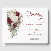 Boho bordeaux or blanc rose livre d'or mariage (Recto)