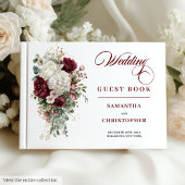 Boho bordeaux or blanc rose livre d'or mariage