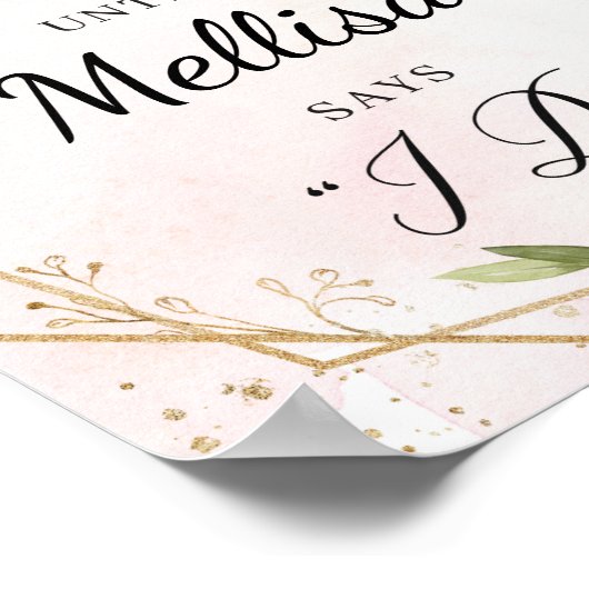 Boho bordeauxrood bloemmotief gouden lijst aftelbo poster (Hoek)