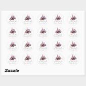Boho bordeauxrood en marine wijnproeverij bruidsdo ronde sticker (Vel)