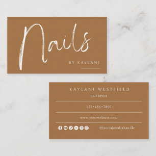 Boho Borstel Nagels Zakelijke Kaart Nagelstylist Visitekaartje