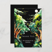 Boho bos bosgrond Verjaardag Bedankkaart (Voorkant / Achterkant)