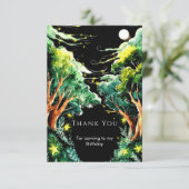 Boho bos verjaardag bedankkaart (Staand voorkant)