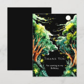 Boho bos verjaardag bedankkaart (Voorkant / Achterkant)