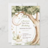 Boho bos waterverf Fairy Eerste verjaardag Kaart (Voorkant)