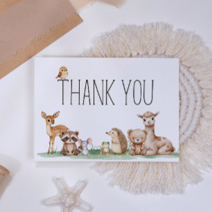 Boho Bosdieren Baby Shower Bedankkaart