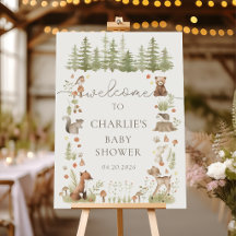 Boho bosdieren baby shower welkomstbord
