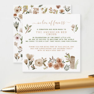 Boho Bosdieren Donatie in Plaats van Baby Shower Informatiekaartje