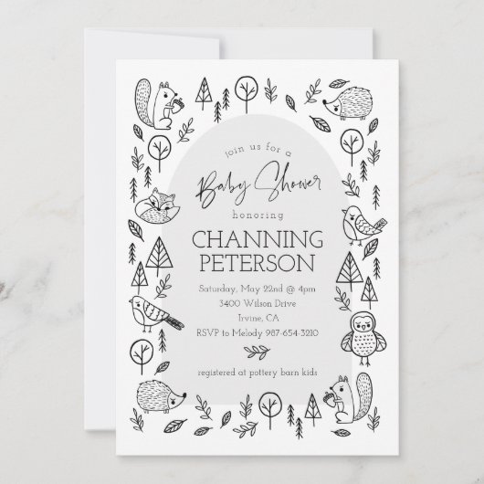 Boho bosdieren kaart (Voorkant)