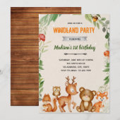 Boho bosland douche uitnodiging (Voorkant / Achterkant)