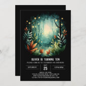 Boho Bossen Printable Woodland Verjaardag Kaart (Voorkant / Achterkant)
