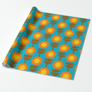 Boho Botanica Retro Bloemen Inpakpapier
