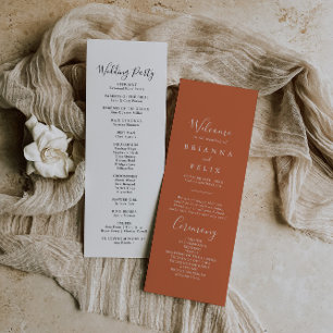 Boho Botanical Autumn Wedding Programme