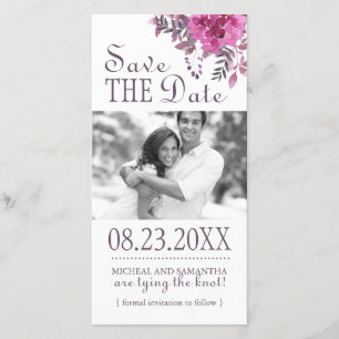 Boho Botanical Bewaar de datum fotokaarten Save The Date