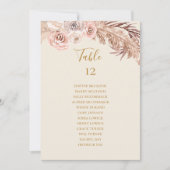 Boho Botanical | Carte de siège du numéro de table (Devant)