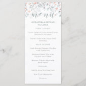 Boho Botanical Coral and Grey Mariage Menu (Devant)