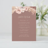Boho Botanical Dusty Roos Schedule of Events Informatiekaartje (Staand voorkant)