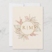 Boho Botanical | Dusty Roos Traditional Wedding Kaart (Achterkant)