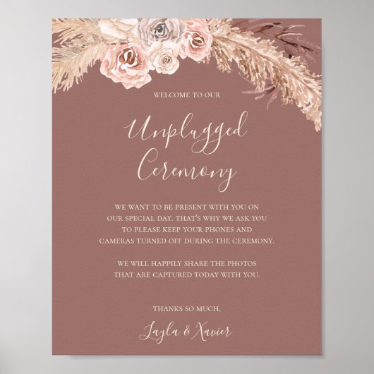 Boho Botanical | Dusty Roos Unplugged Ceremony Poster (Voorkant)