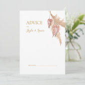Boho Botanical | Dusty Rose Mariage carte conseil (Debout devant)