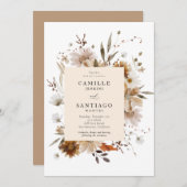 Boho Botanical Faire-part de mariage (Devant / Derrière)