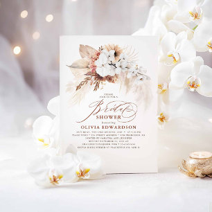 Boho Botanical Floral Terracotta Vrijgezellenfeest Kaart