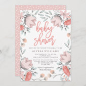 Boho Botanical Flowers Baby shower Kaart (Voorkant / Achterkant)