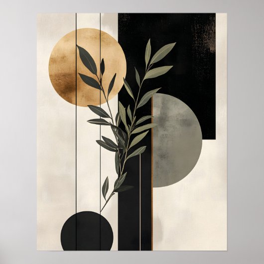 Boho Botanical Geometric Illustration Poster (Voorkant)