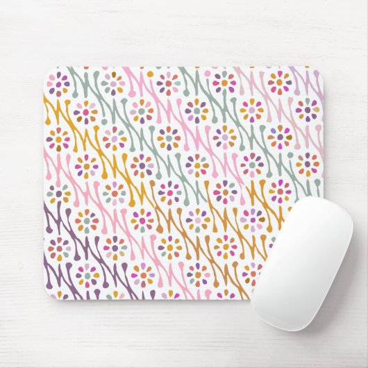 Boho Botanical Illustration Pattern Colorful Muismat (Met muis)