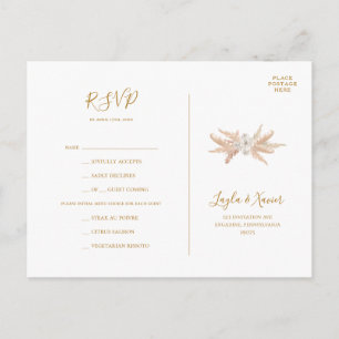 Boho Botanical Ivory Menu Choice RSVP Briefkaart