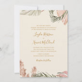 Boho Botanical | Ivory Simple Traditional Wedding Kaart (Voorkant)