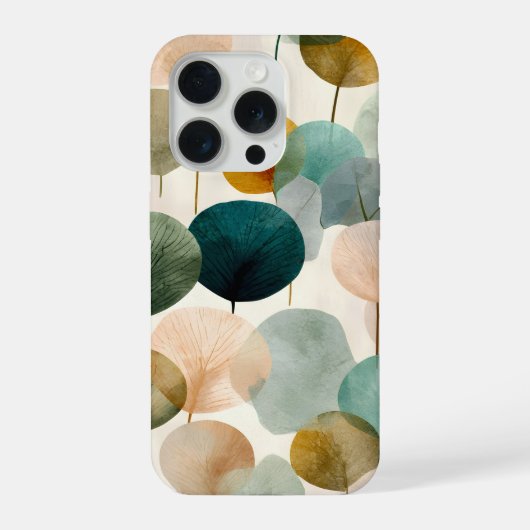 Boho Botanical Leaf Mid Century Abstract  iPhone Hoesje (Achterkant)