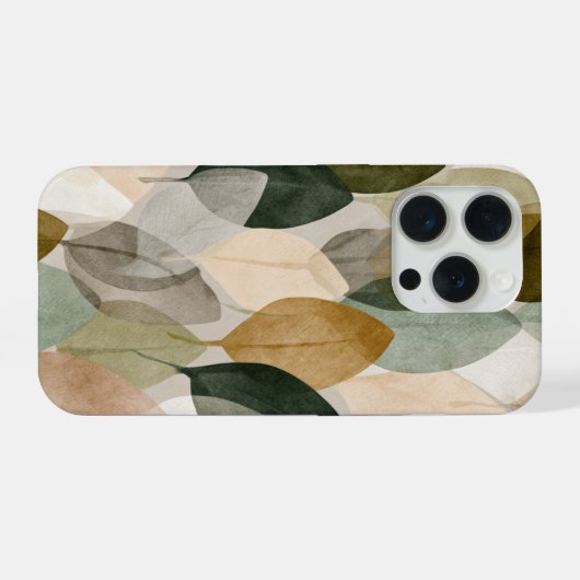 Boho Botanical Leaf Pattern Phone Case Neutral (Verso Horizontal)