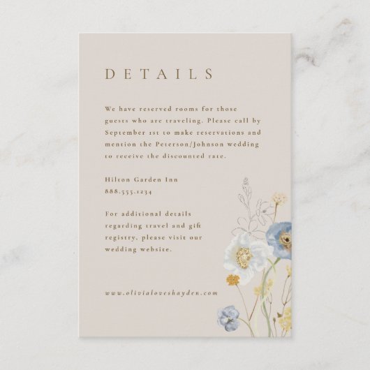 Boho Botanical Mariage Détails Carte de boîtier (Devant)