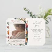 Boho Botanical Merci Baby Faire-part de naissance (Debout devant)