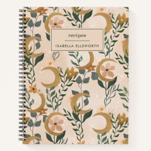 Boho Botanical Moons Blush Personalized Recipe not Notitieboek