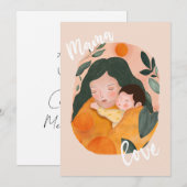 Boho Botanical Mother & Baby Shower Invitation (Devant / Derrière)