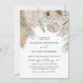 Boho Botanical Pampas Grass Wedding Invitation (Devant)