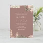 Boho Botanical | Roos eenvoudige traditionele brui Kaart (Staand voorkant)