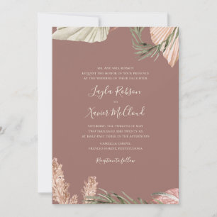 Boho Botanical Roos eenvoudige traditionele brui Kaart