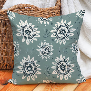 Boho Botanical Sage Groene Cream Geometrische Bloe Kussen