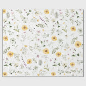 Boho Botanical Spring Wildflower Garden Cadeaupapier (Vlak)
