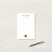 Boho Botanical Sunflower Interior Designer  Post-it® Notes (Op bureau)
