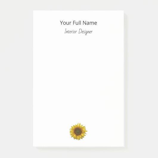 Boho Botanical Sunflower Interior Designer  Post-it® Notes (Voorkant)