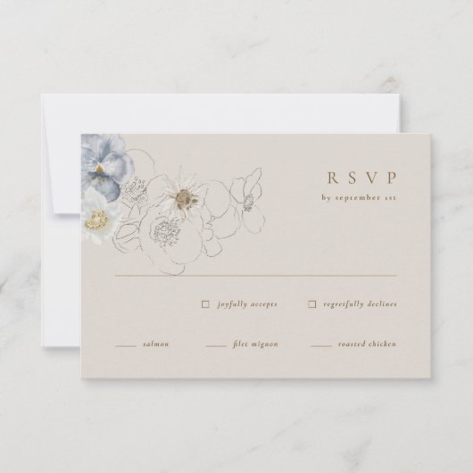 Boho Botanical Wedding RSVP Enclôture Card (Devant)