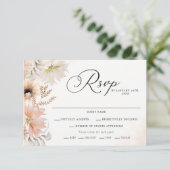 Boho Botanical Wedding RSVP Kaarten Kaartje (Staand voorkant)