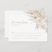 Boho Botanical Wedding RSVP Kaartje (Voorkant / Achterkant)